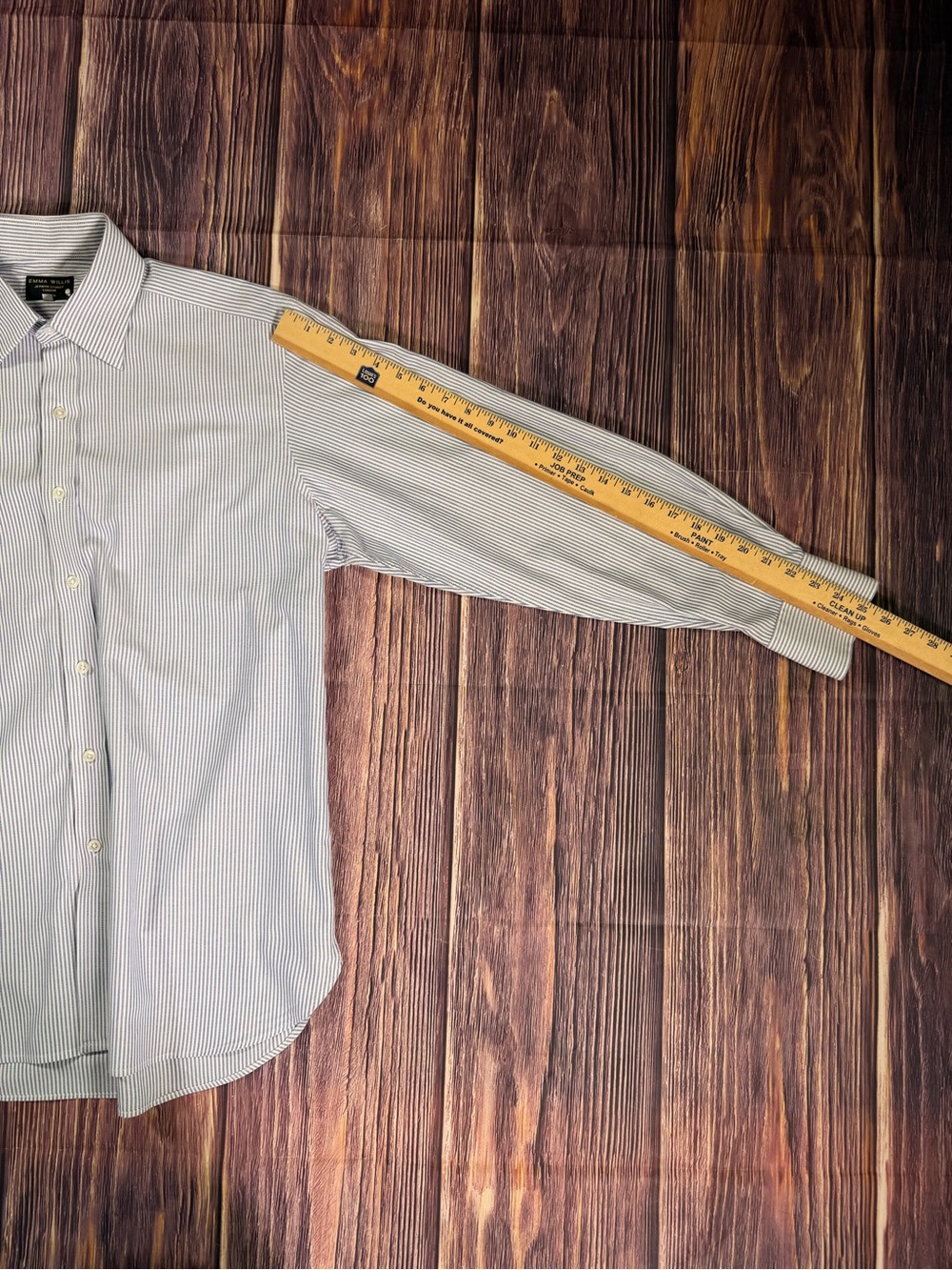 EMMA WILLIS JERMYN STREET LONDON MENS DRESS SHIRT BLUE & WHITE STRIPED 16 1/2 - Picture 6 of 8